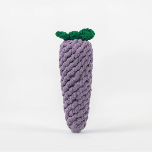 Monli Pet Toys - Handmade Fruit and Vegetable Rope Toys, Macrame Toys: Eggplant