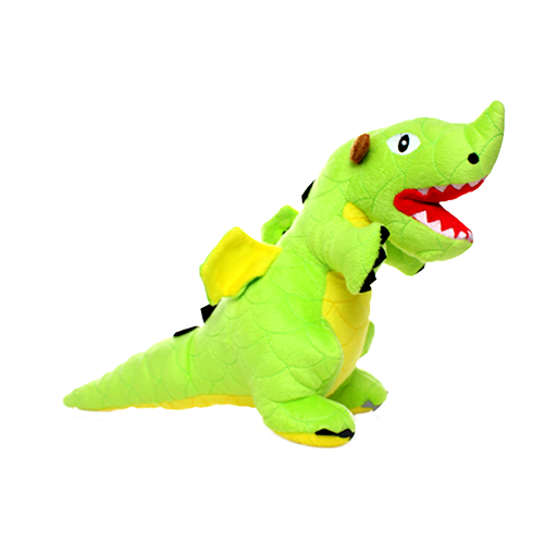 Mighty Dragon - Green, Plush, Squeaky Dog Toy