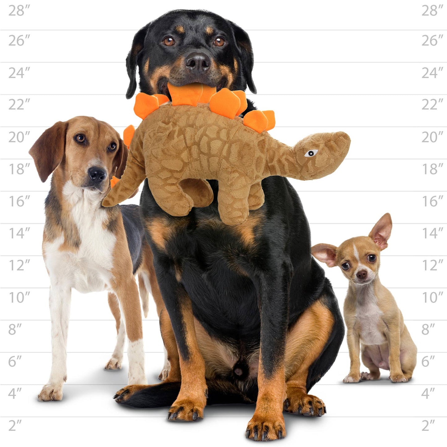 Mighty Dinosaur Stegosaurus, Plush, Squeaky Dog Toy