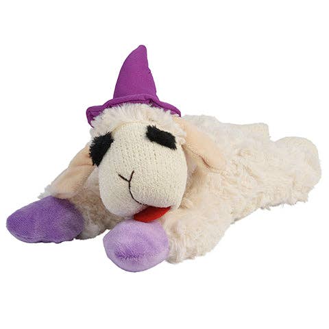 Multipet - Halloween Lamb Chop Witch Hat Purple Dog Toy 10.5"