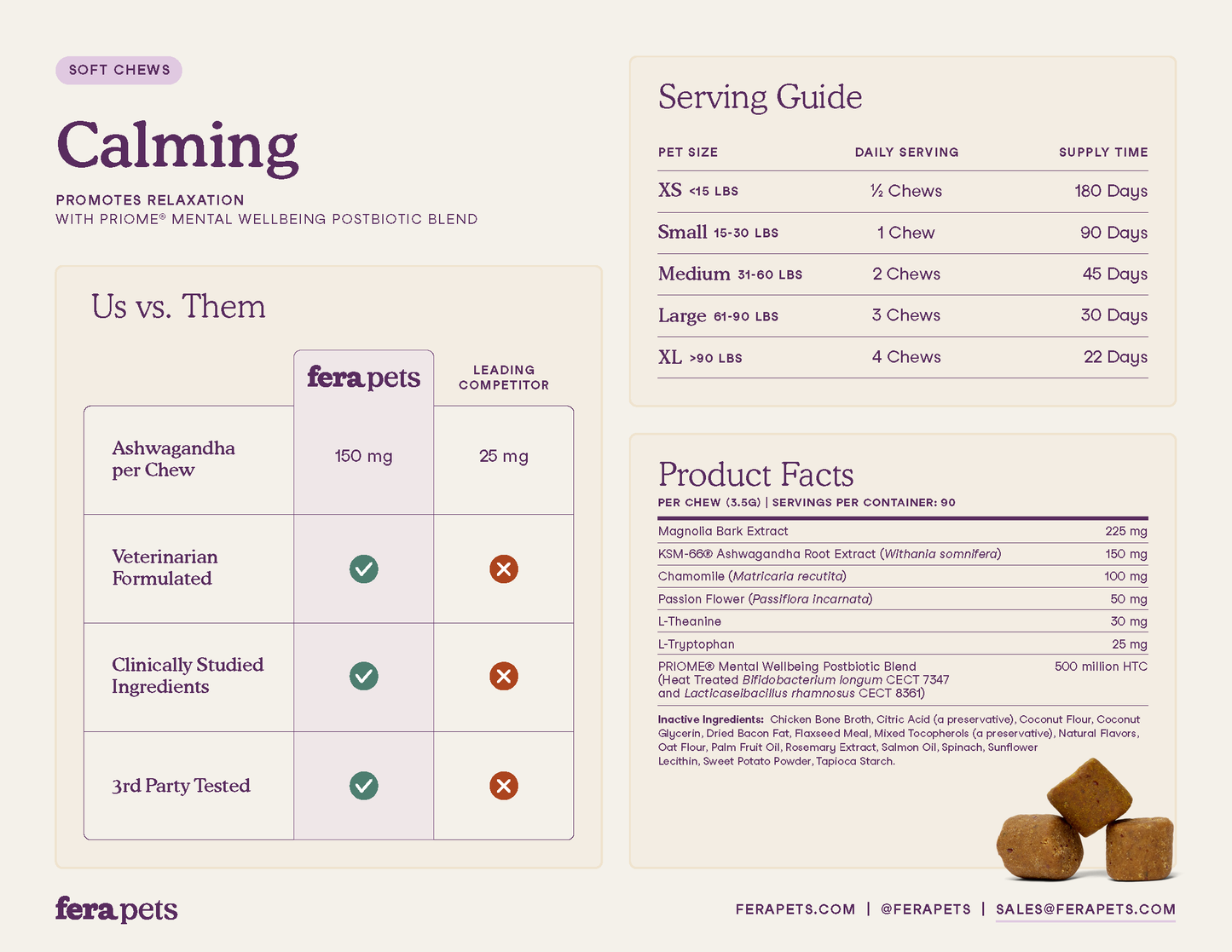 Fera Pets - Calming Soft Chews for Dogs - 30ct