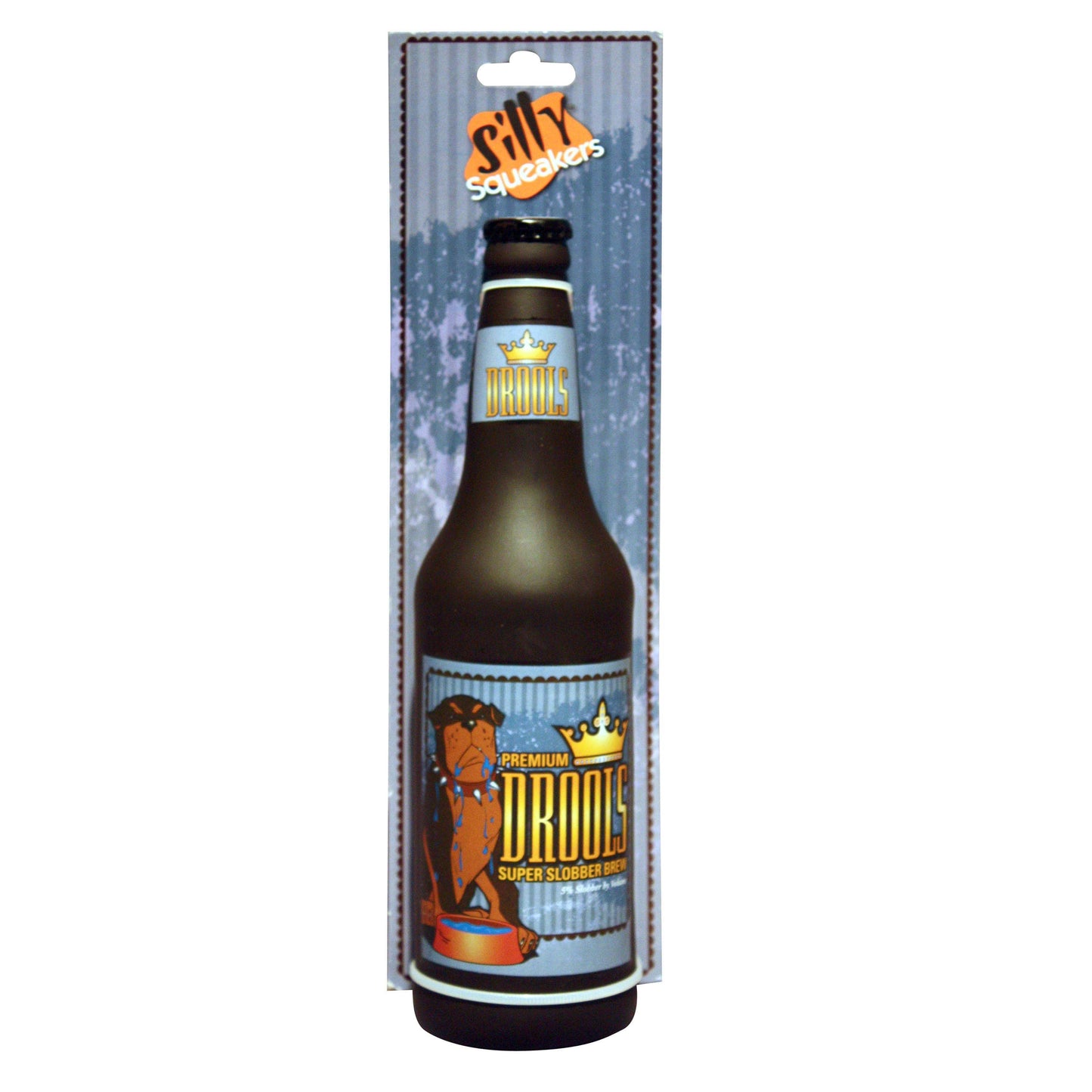 Silly Squeaker Beer Bottle Drools, Squeaky Novelty Dog Toy