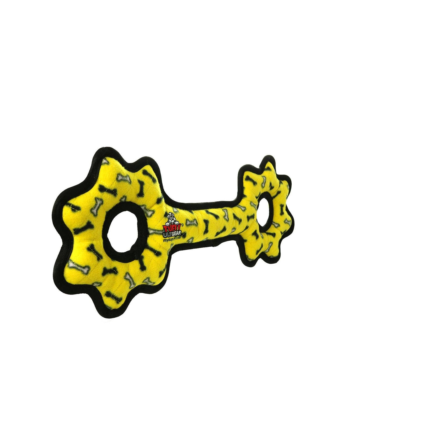 Tuffy Ultimate Tug-O-Gear - Yellow Bone, Squeaky Dog Toy
