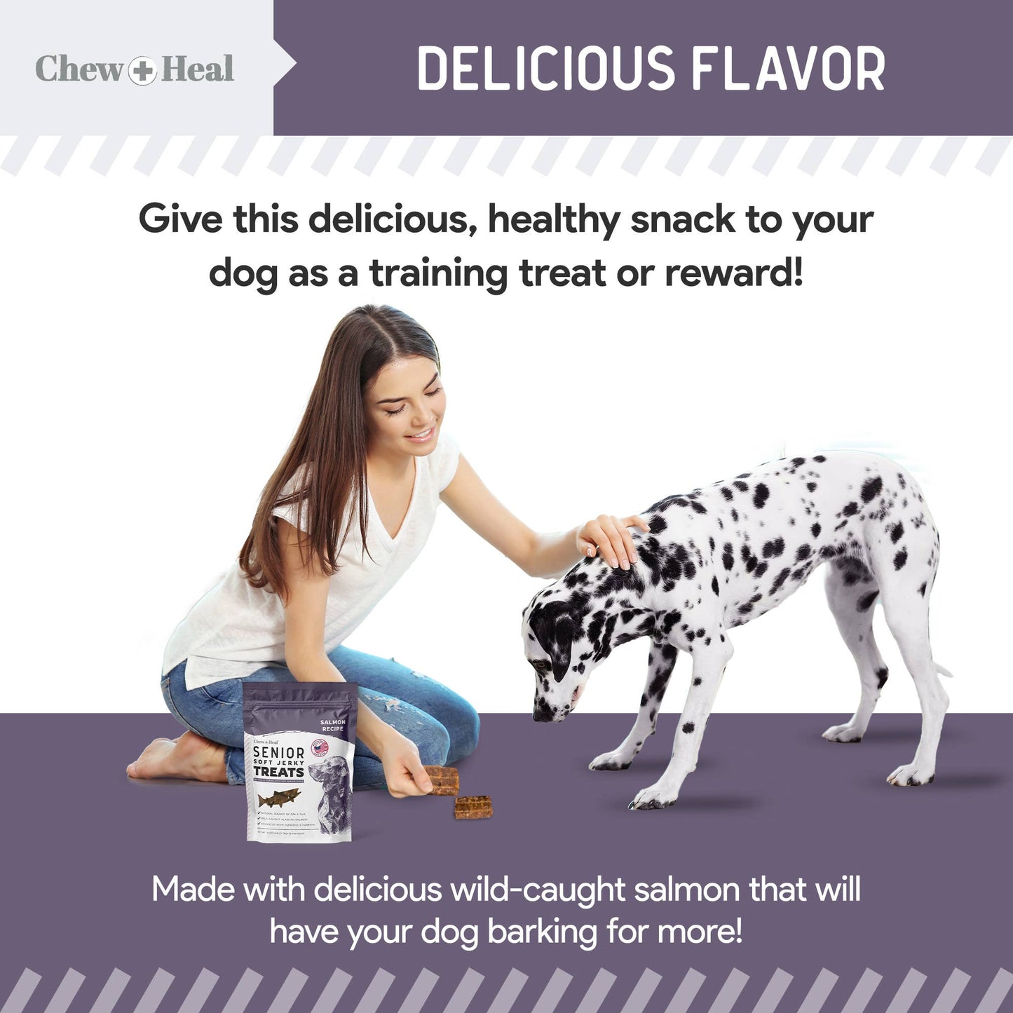 Chew + Heal : Senior Wild Alaskan Salmon Limited Ingredient Dog Treats: 5oz