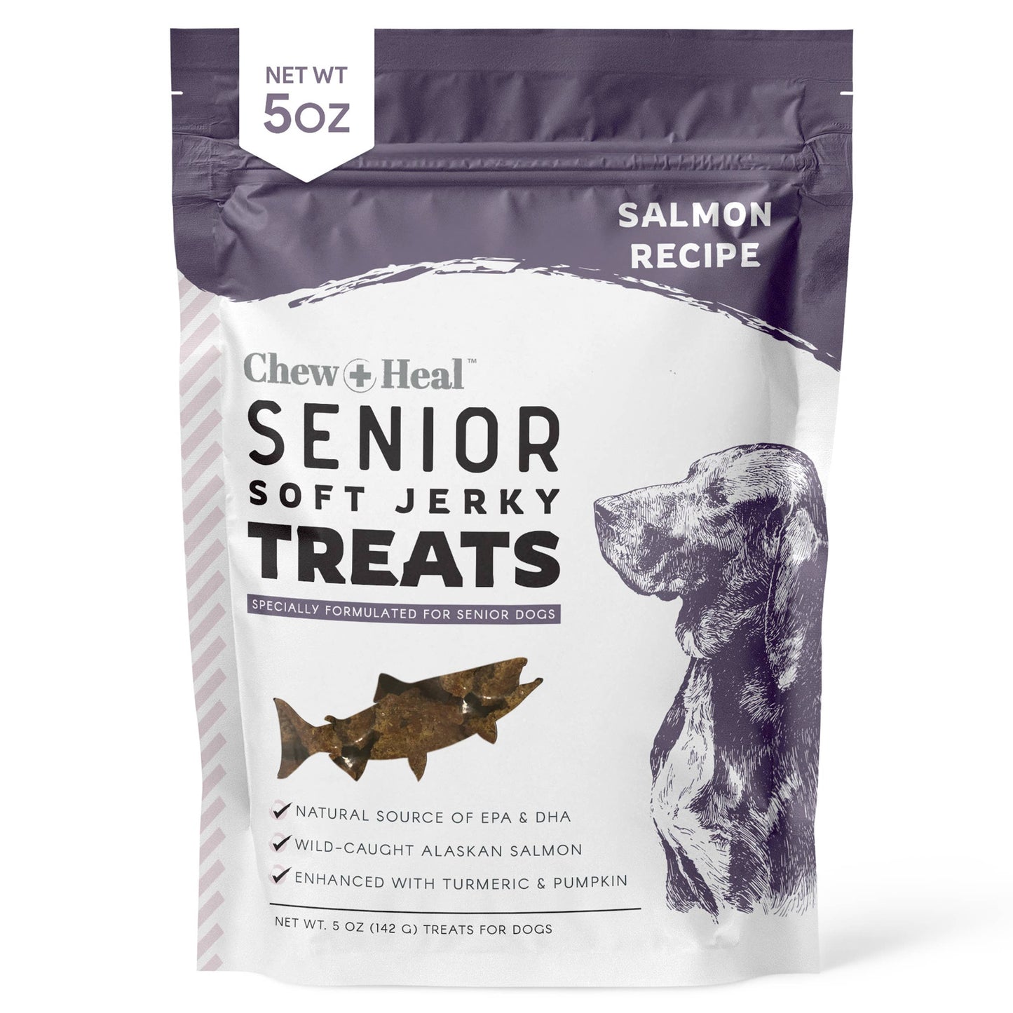 Chew + Heal : Senior Wild Alaskan Salmon Limited Ingredient Dog Treats: 5oz