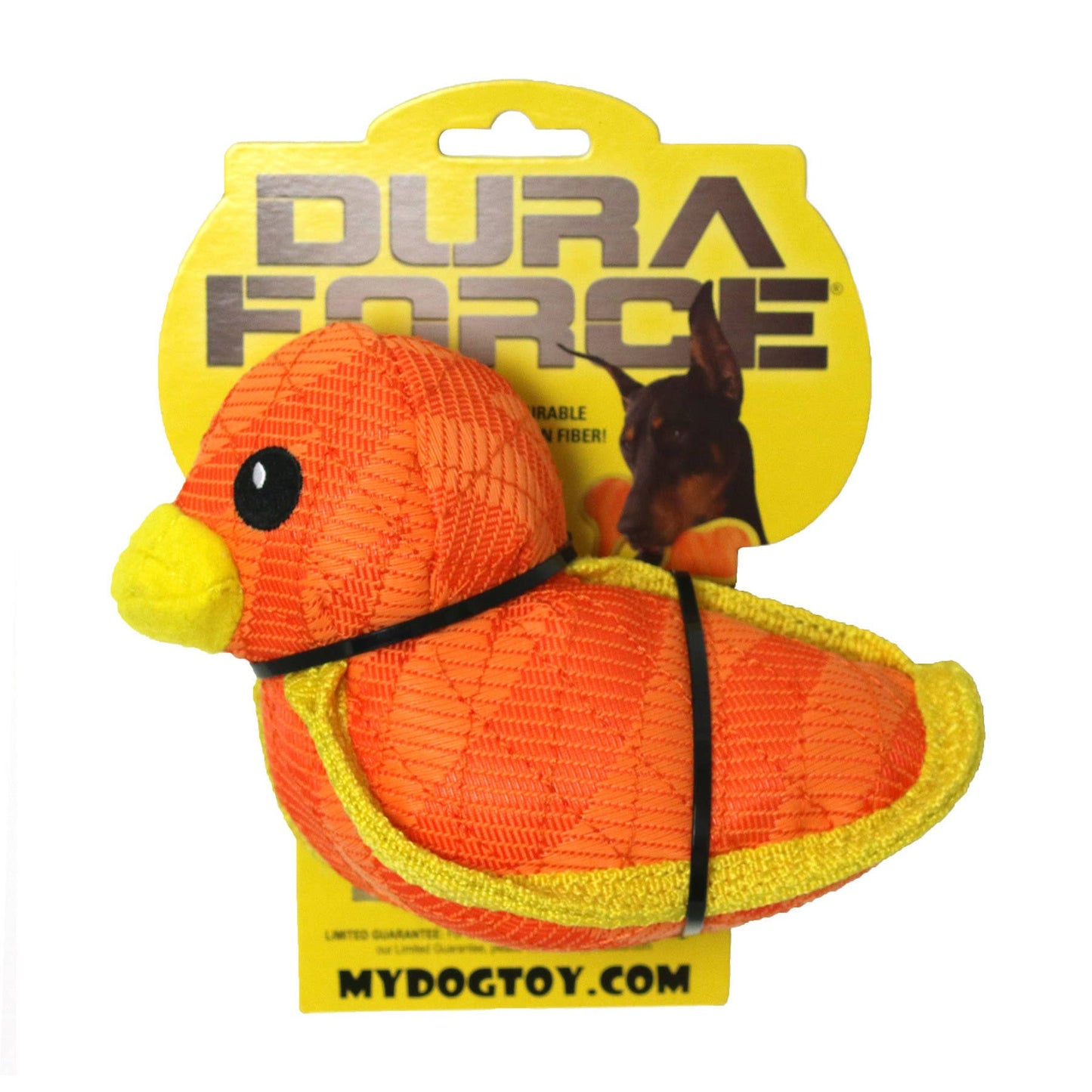DuraForce Duck Tiger - Orange, Durable, Squeaky Dog Toy