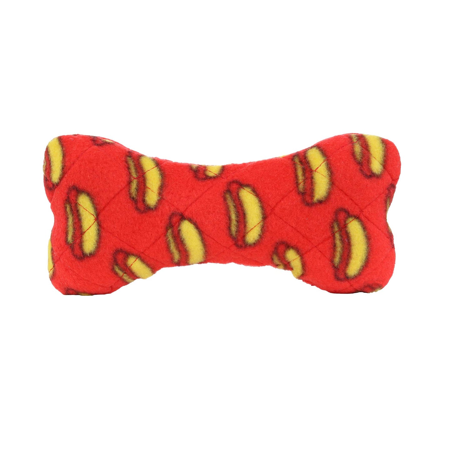 Mighty Bone- Medium Red Squeaky Dog Toy, No Stuffing