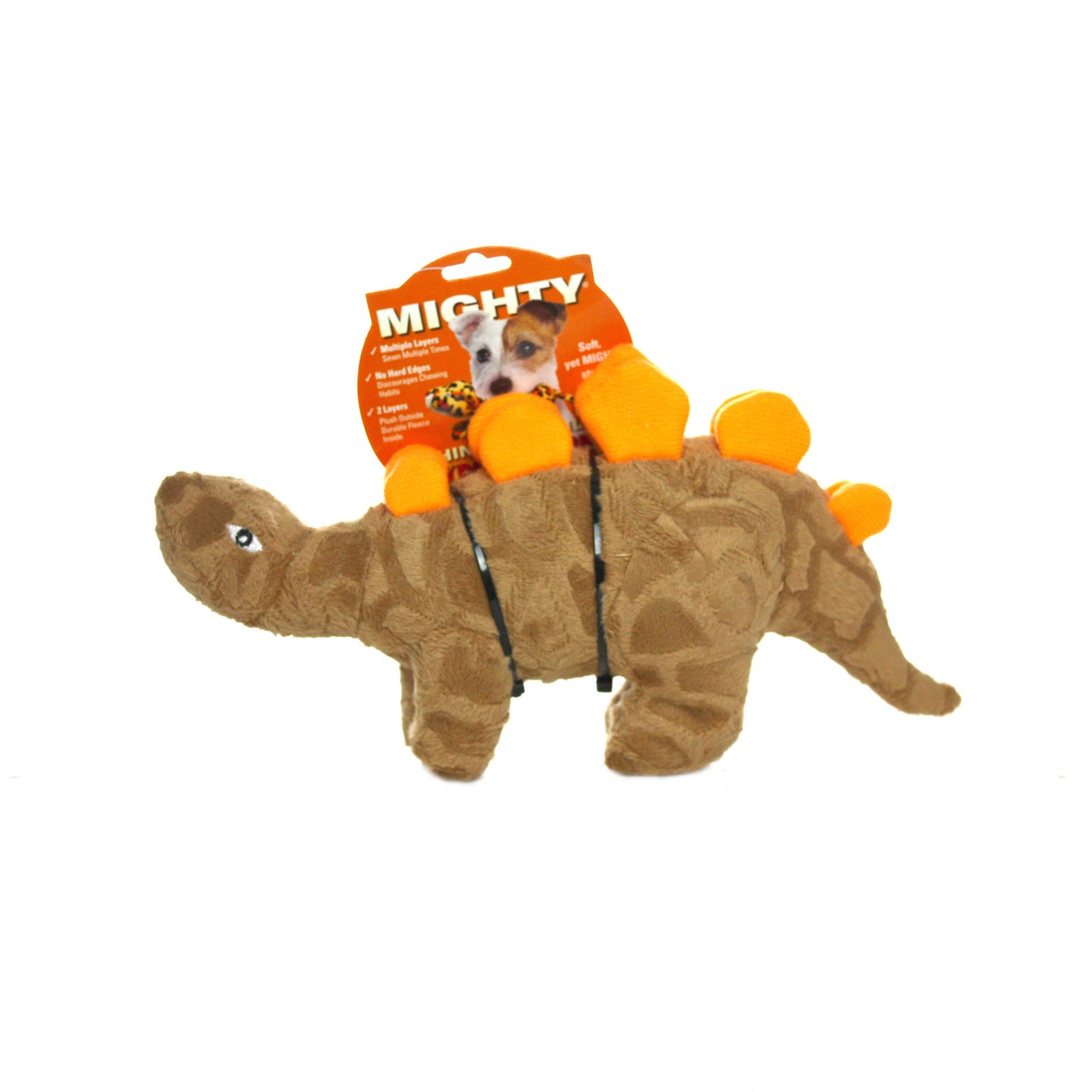 Mighty Jr Dinosaur Stegosaurus, Plush, Squeaky Dog Toy