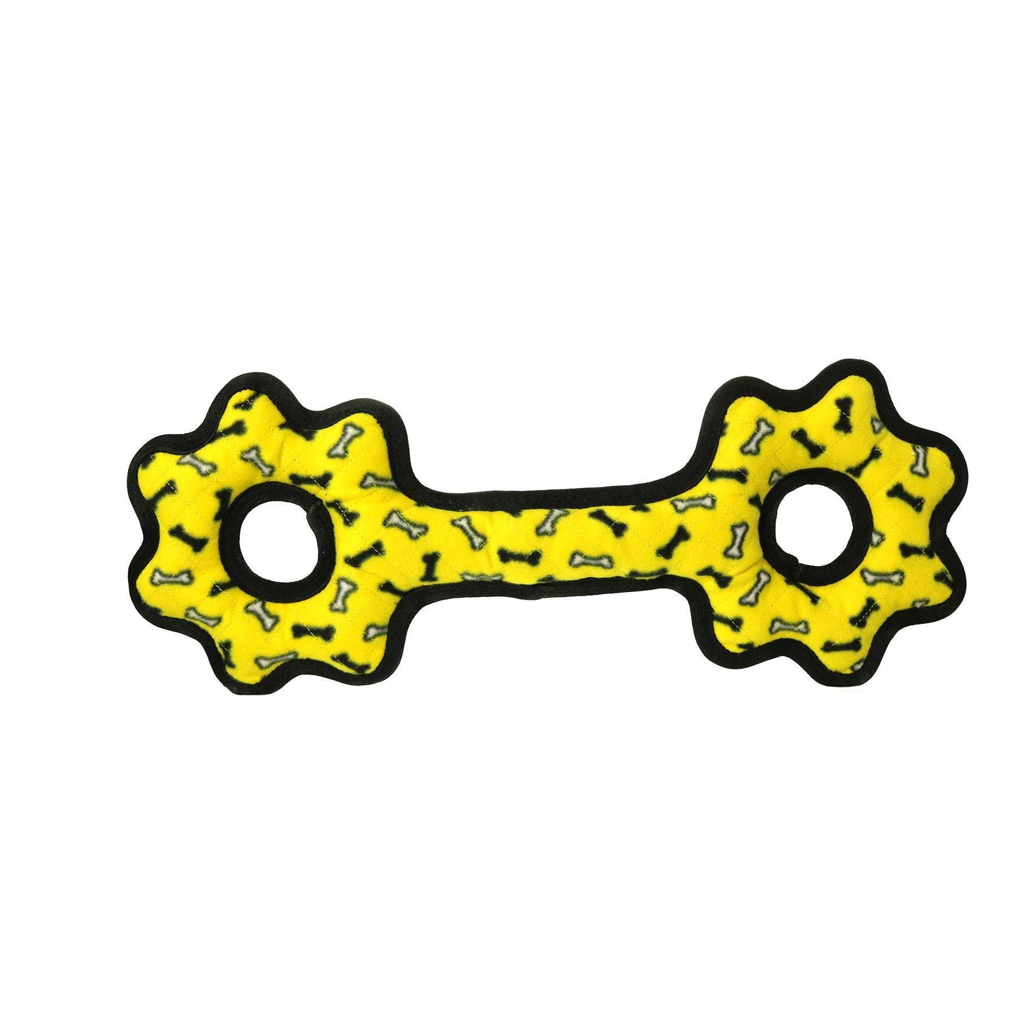 Tuffy Ultimate Tug-O-Gear - Yellow Bone, Squeaky Dog Toy