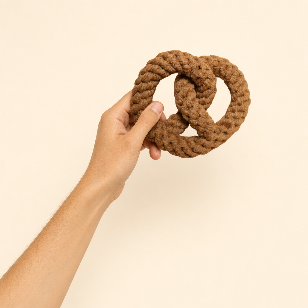 Monli Pet Toys - Handcrafted Pretzel Pet Toy Sustainable Chew Toy