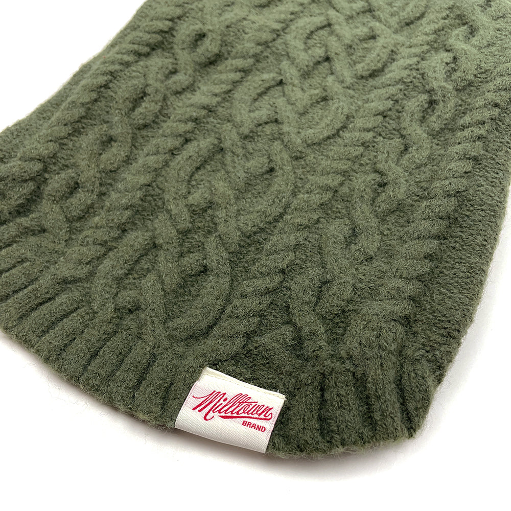 Essential Cable Knit Dog Sweater – Soft & Stretchy Acrylic - Olive Green