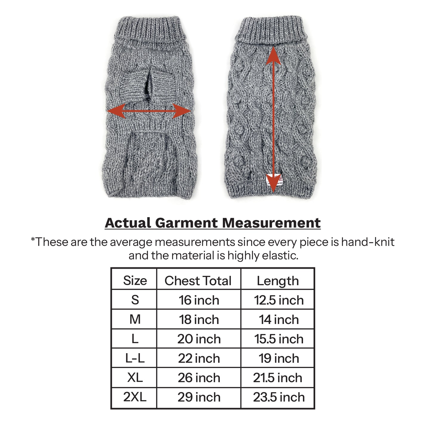Cable Knit Dog Sweater with Pom Pom - Grey