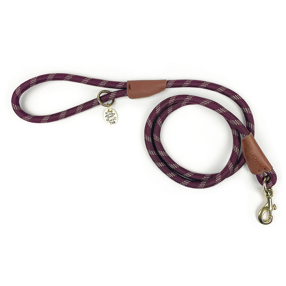 Milltown Rope Leash - Maroon