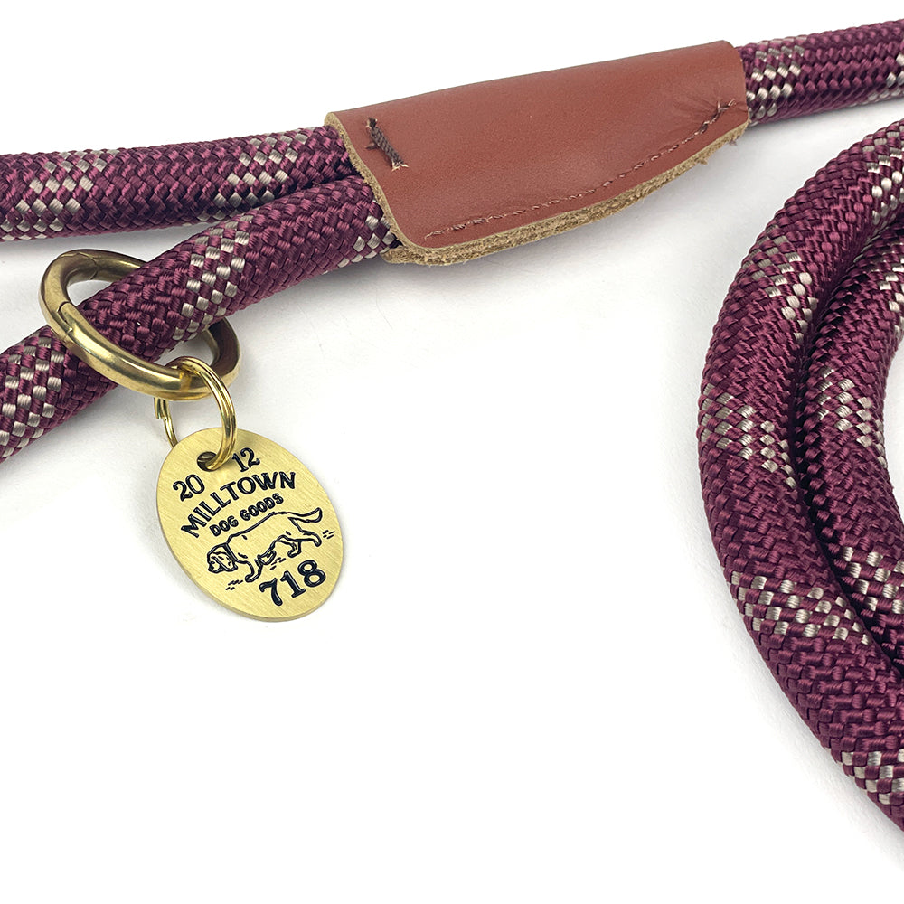 Milltown Rope Leash - Maroon