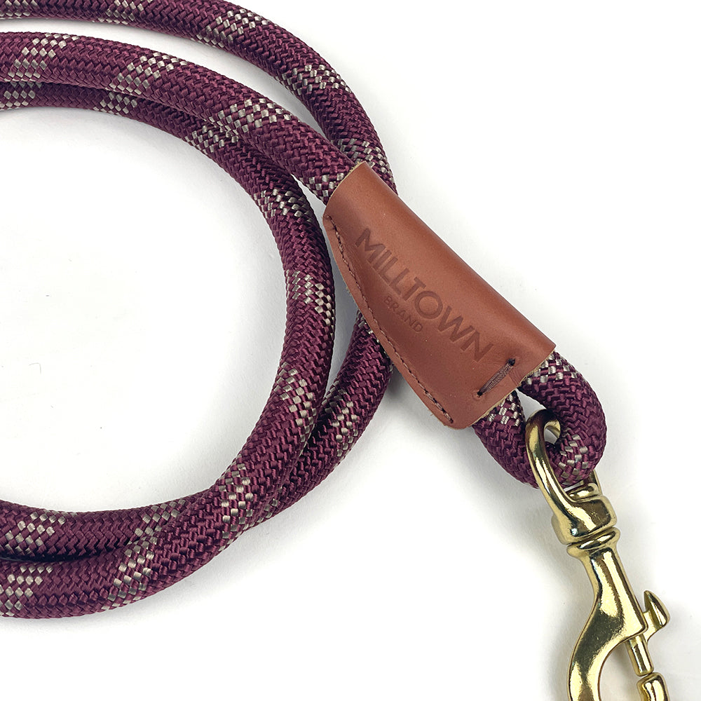 Milltown Rope Leash - Maroon