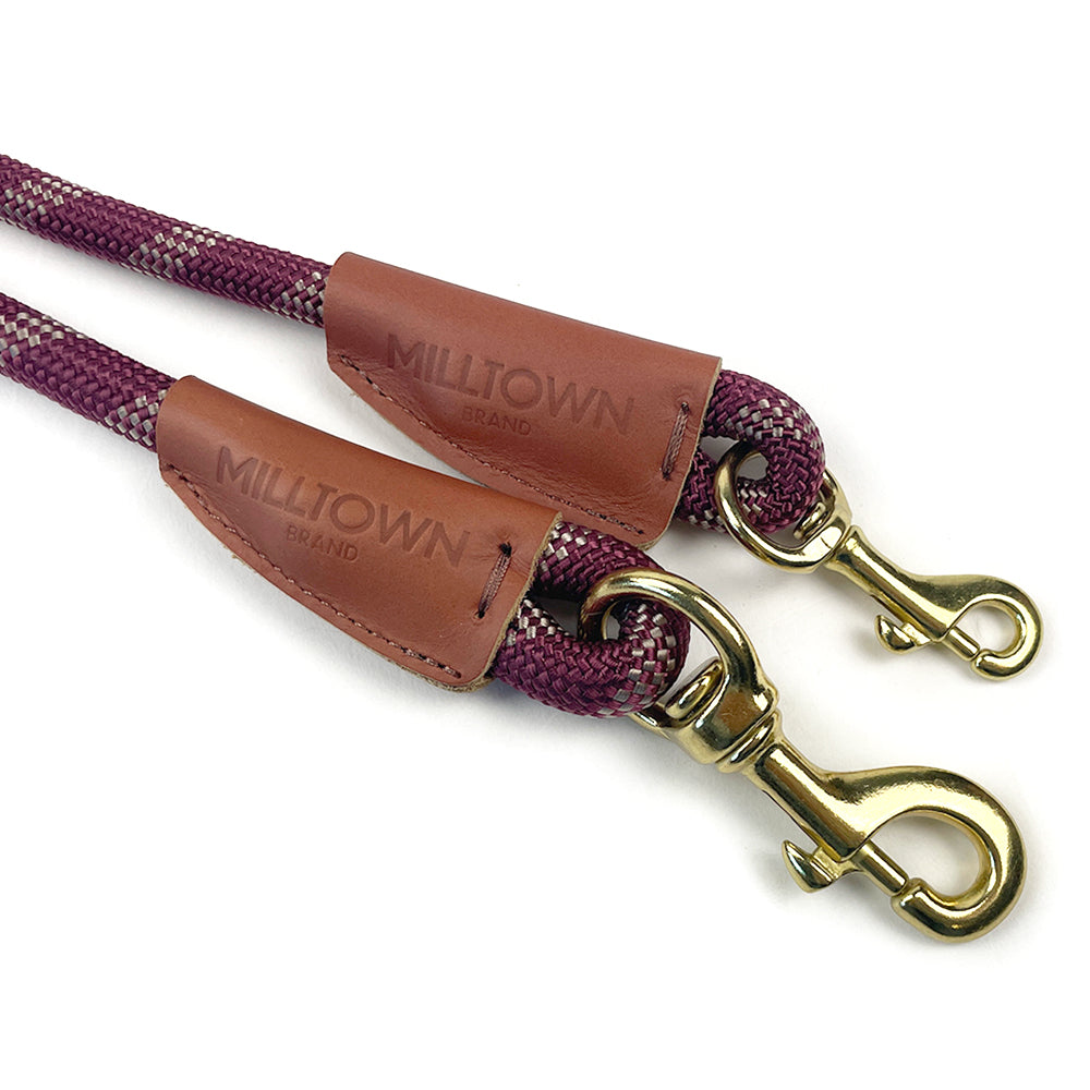 Milltown Rope Leash - Maroon