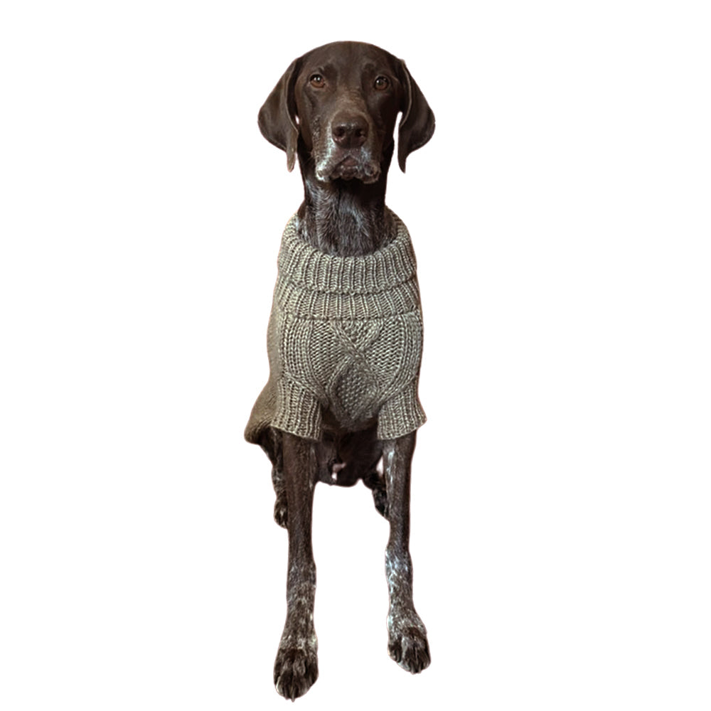 Fisherman Cable Knit Dog Sweater - Beige