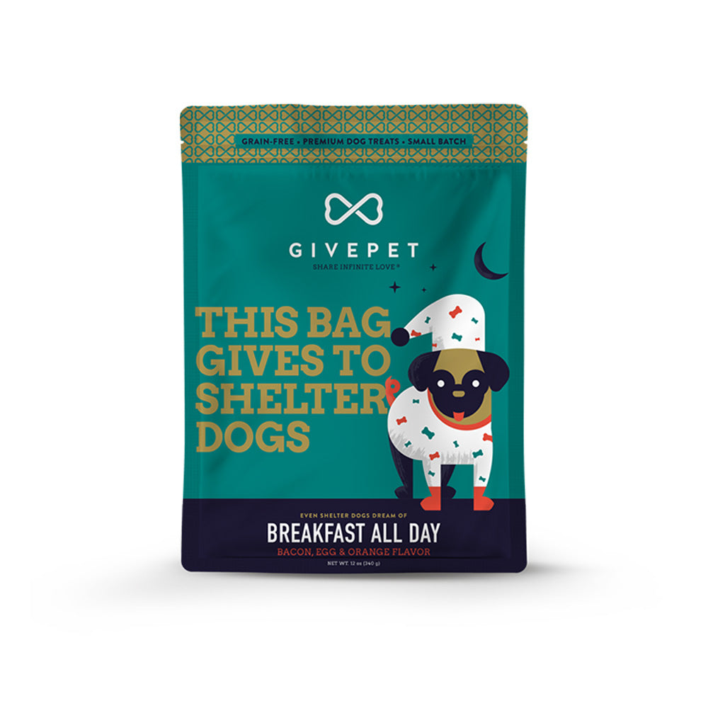 GivePet - Baked Dog Treats - Breakfast All Day - Bacon, Egg, Orange