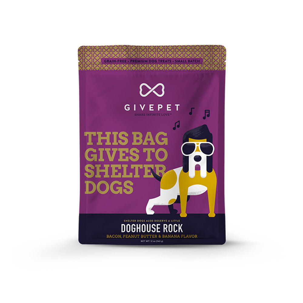 GivePet - Baked Dog Treats - Doghouse Rock - Bacon, Peanut Butter, Banana