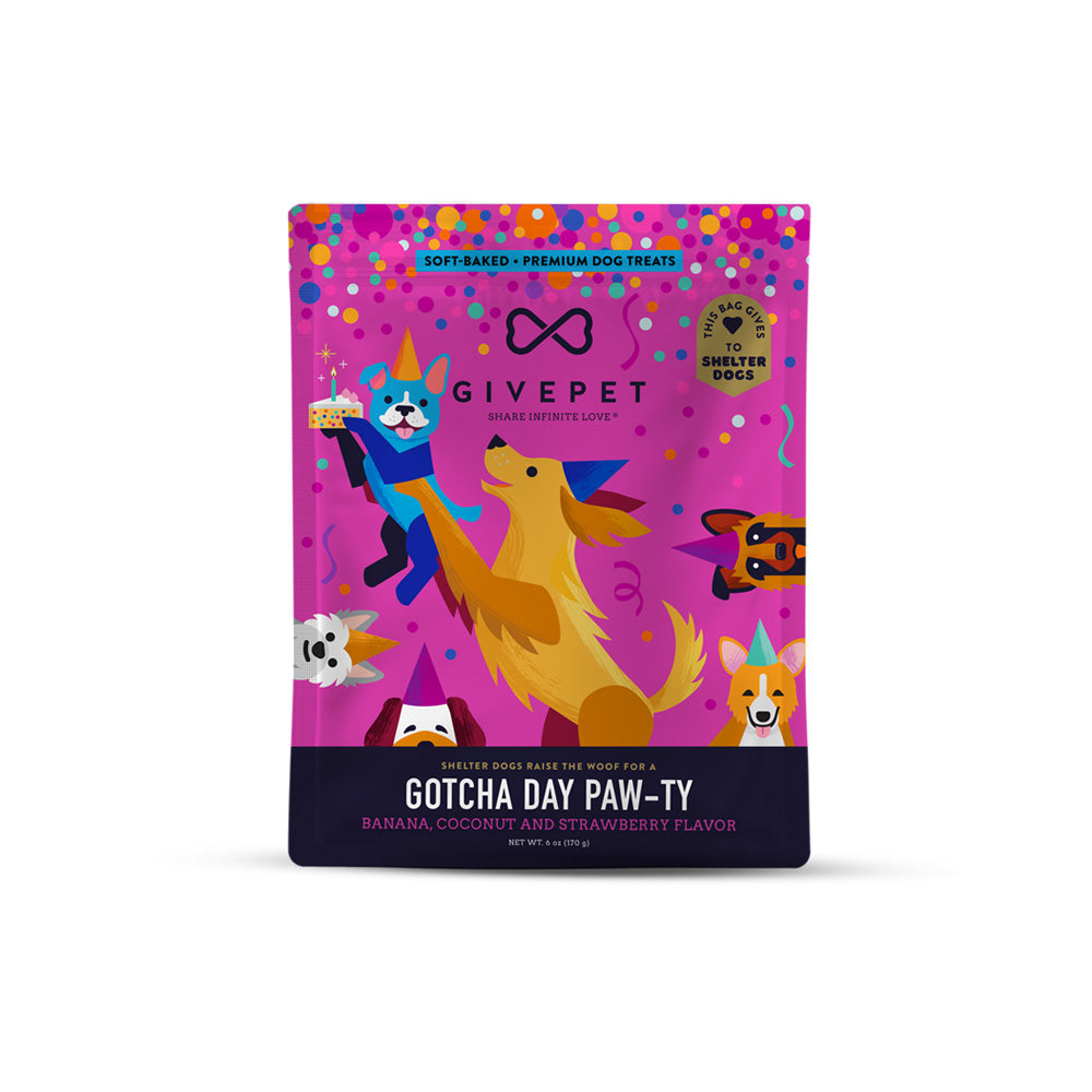GivePet - Soft Baked Dog Treats - Gotcha Day Pawty - Banana, Coconut, Strawberry