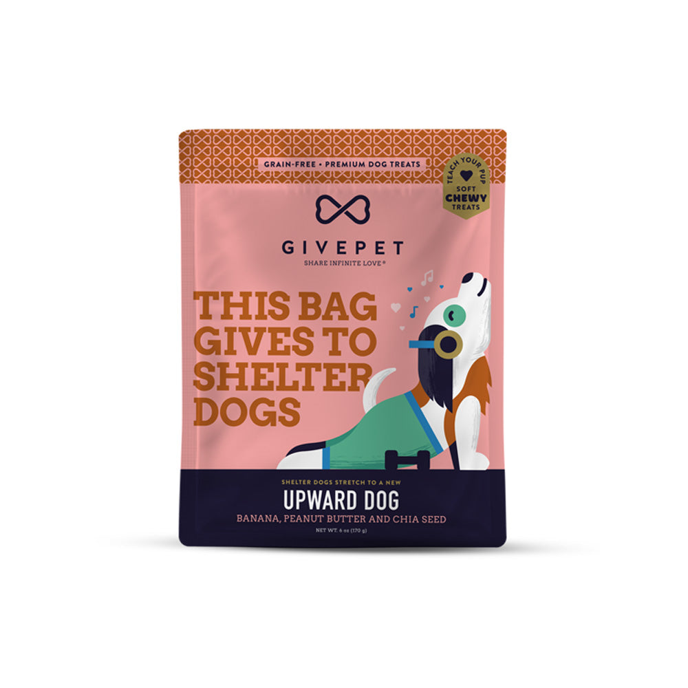 GivePet - Soft Dog Treats - Upward Dog - Banana, Peanut Butter, Chia Seed