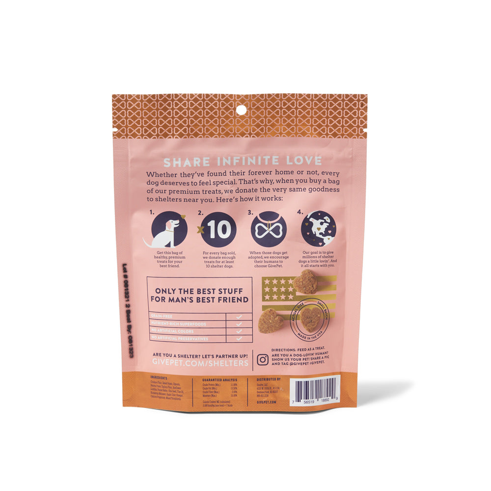 GivePet - Soft Dog Treats - Upward Dog - Banana, Peanut Butter, Chia Seed