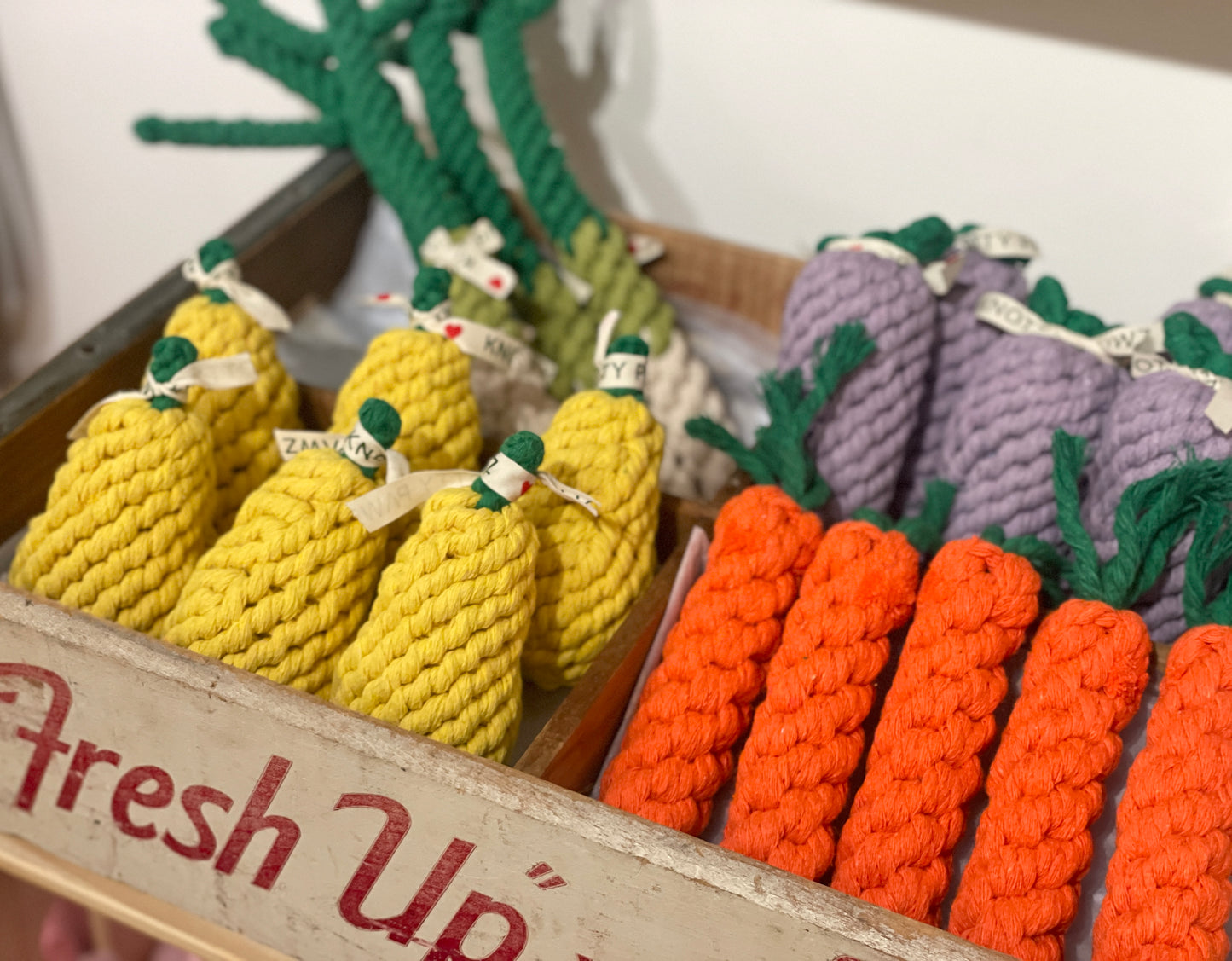Knotty Pawz - Handmade Fruit and Vegetable Rope Toys, Macrame Toys: Pear