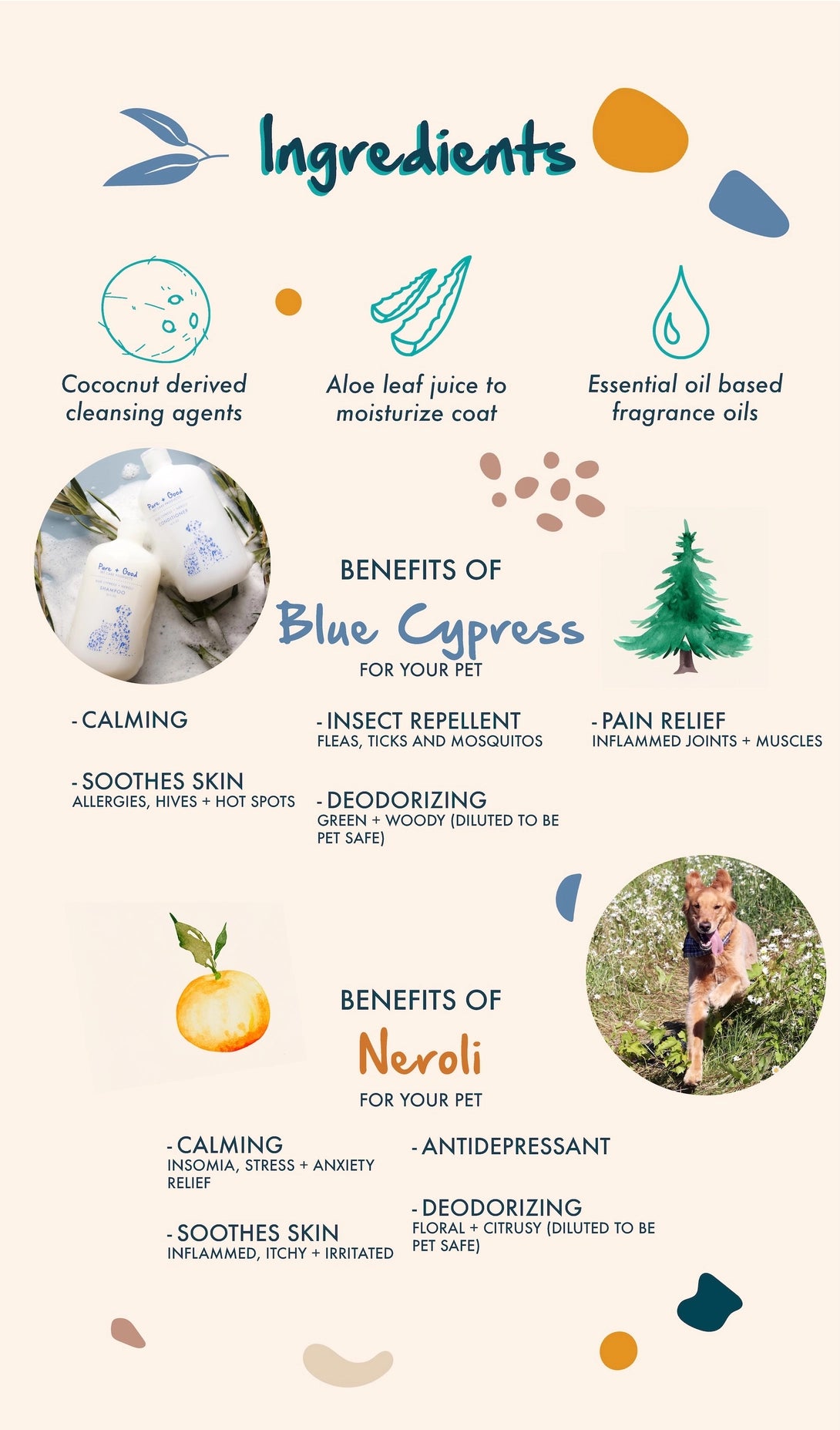 Pure + Good - Dog & Cat Shampoo : Blue Cypress + Neroli