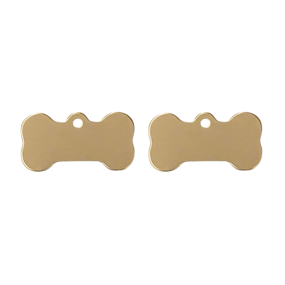 Solid Brass Pet ID Tag – Bone – Milltown Brand