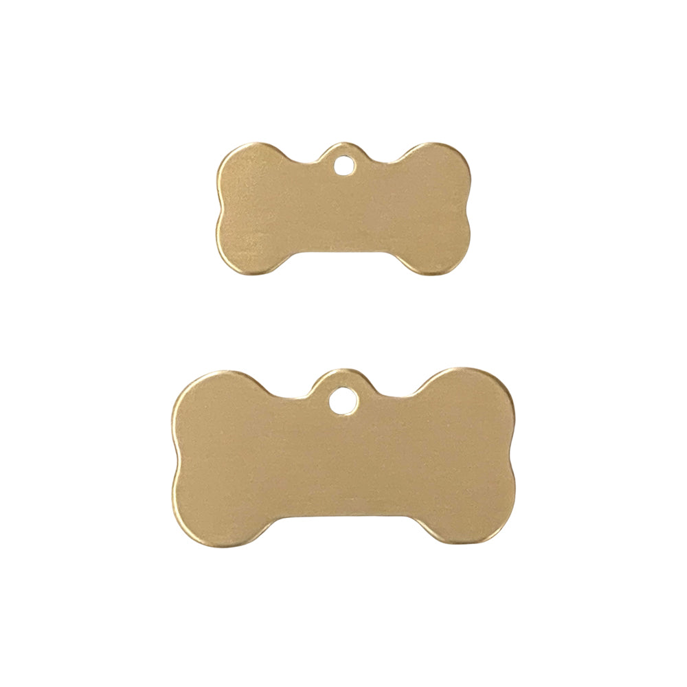 Solid Brass Pet ID Tag – Bone