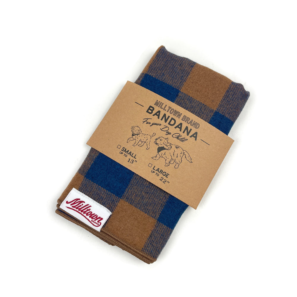Square Dog Bandana - Classic Brown Buffalo Plaid