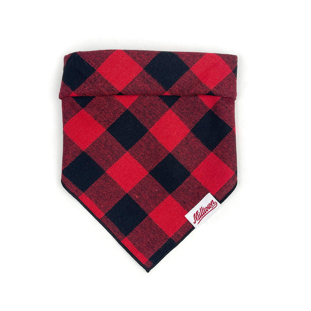 Square Dog Bandana - Classic Red Buffalo Plaid