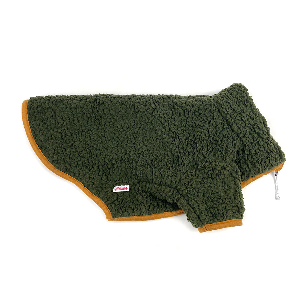 Sherpa Fleece Dog Jacket - Pine/Yuzu