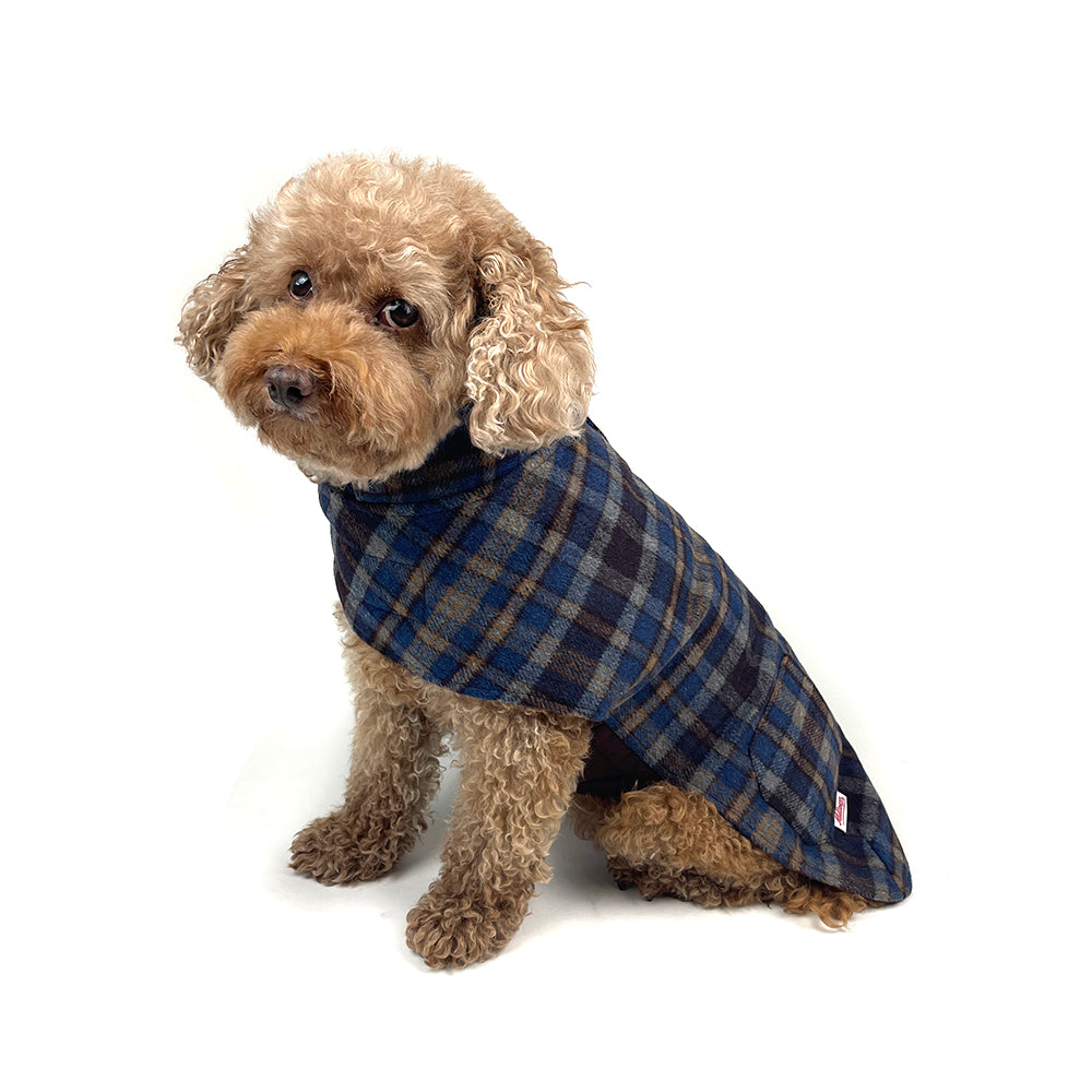 Dog Reversible Poly Wool/Quilted Winter Coat - Burgundy