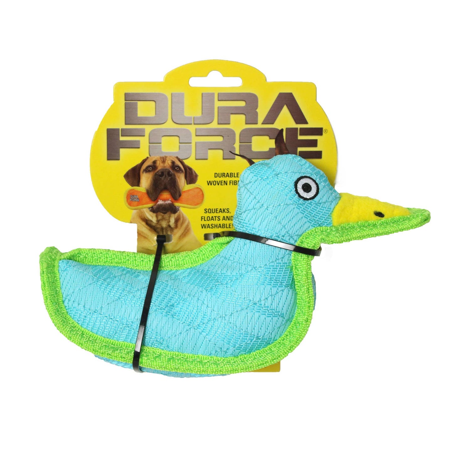 DuraForce Duck Tiger - Blue, Durable, Squeaky Dog Toy
