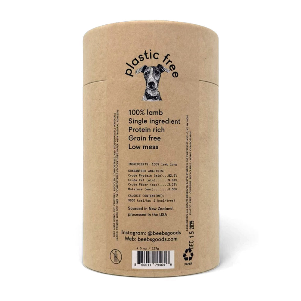 Beeb's - All Natural Lamb Lung : Home Tube 4.5 oz