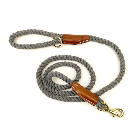 Auburn Dog Cotton Rope Leash - Grey