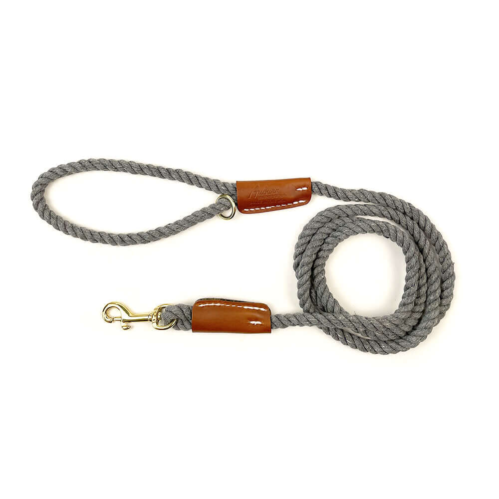 Auburn Dog Cotton Rope Leash - Grey