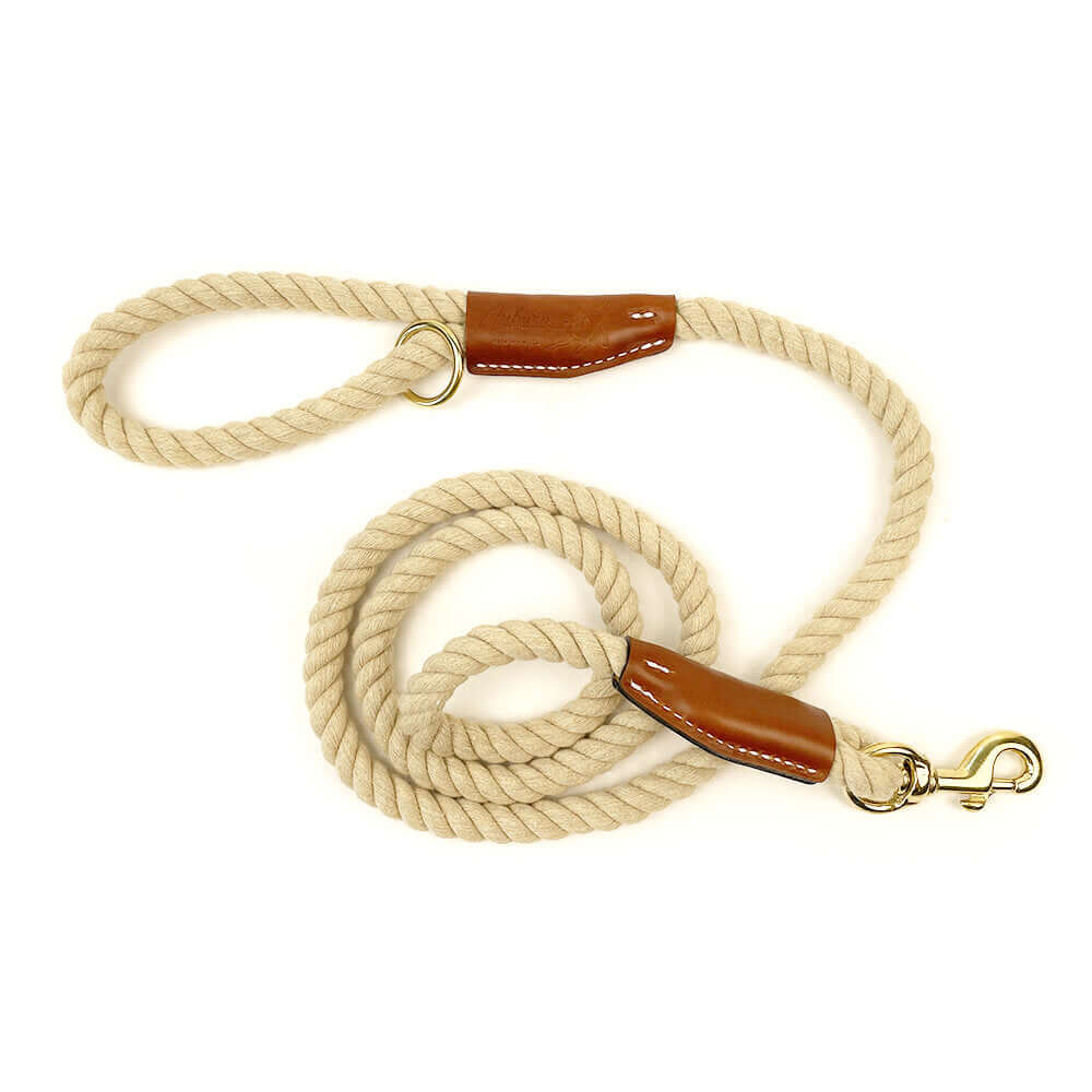 Auburn Dog Cotton Rope Leash - Tan