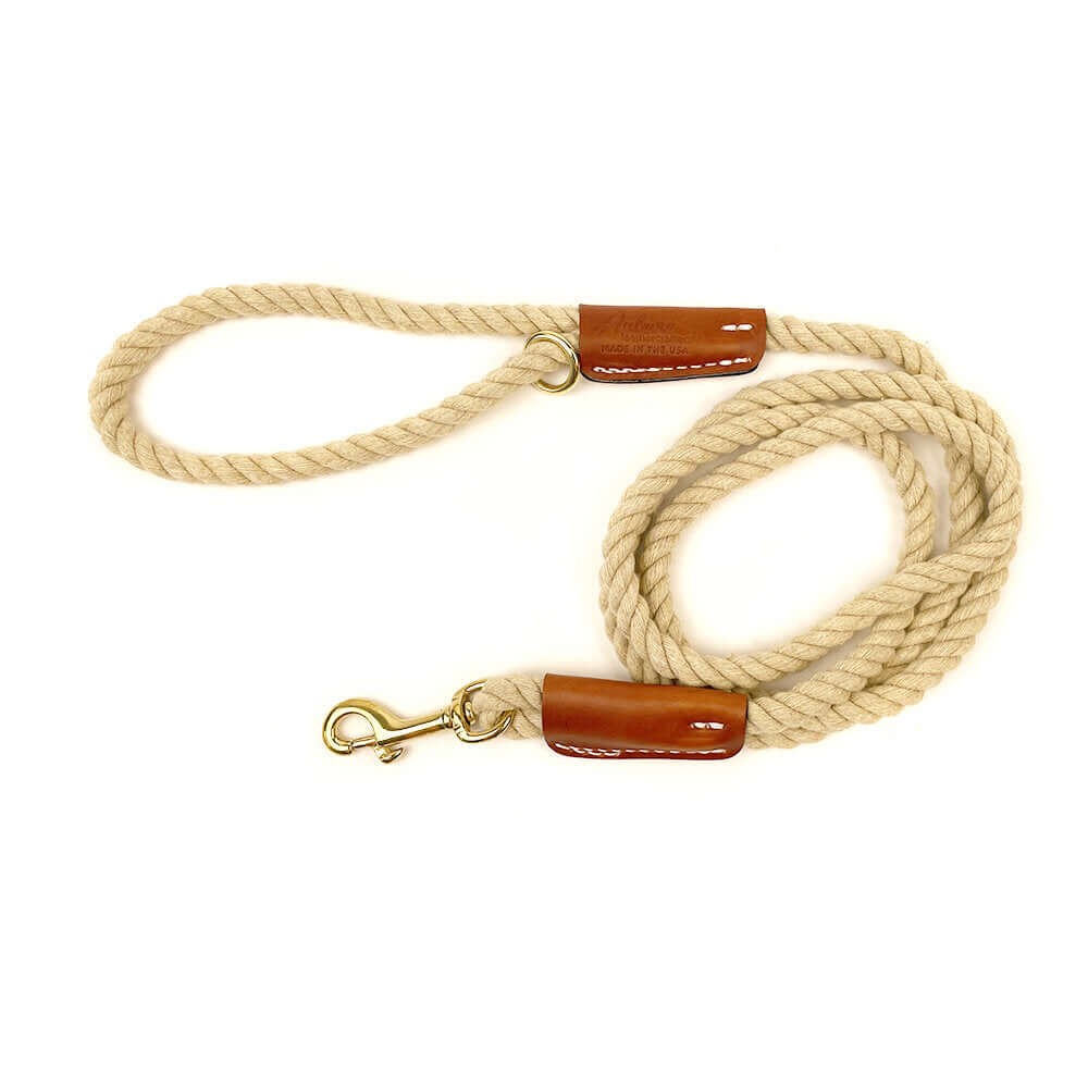 Auburn Dog Cotton Rope Leash - Tan