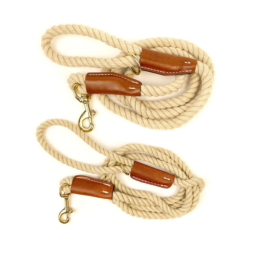 Auburn Dog Cotton Rope Leash - Tan