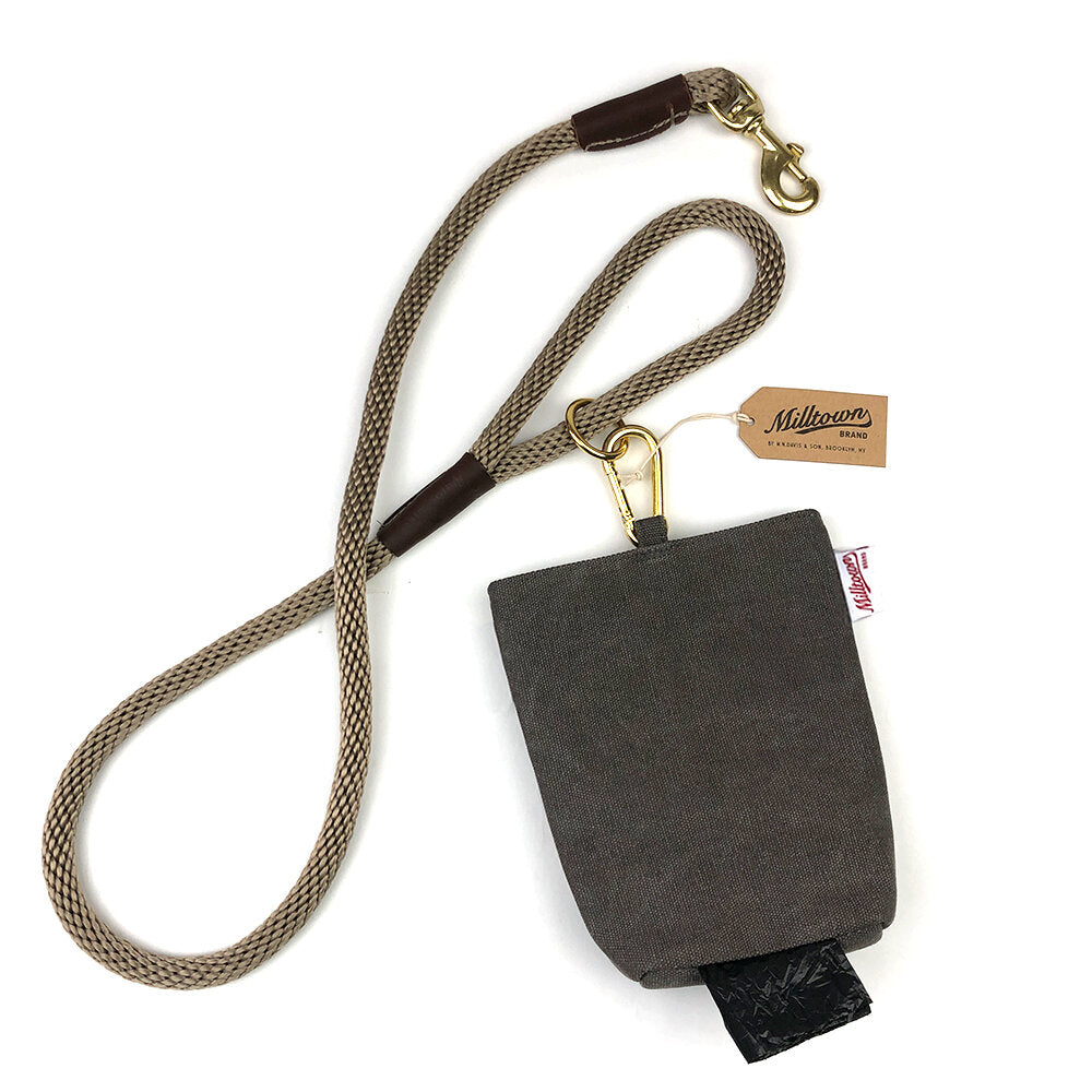 Dog Waste Bag Dispenser Combo - Slate Gray - Waterproof Washed Canvas