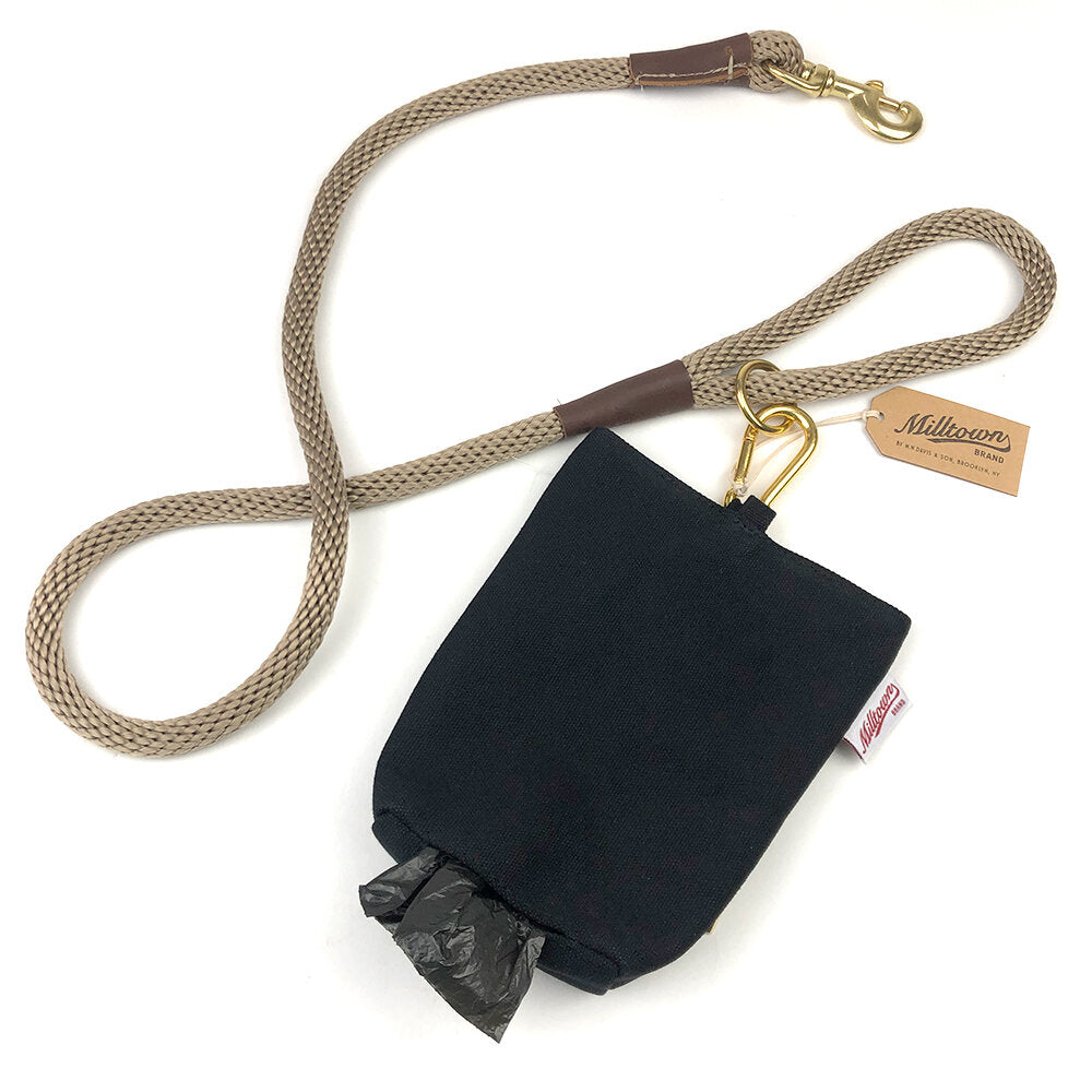Dog Waste Bag Dispenser Combo - True Black - Waterproof Canvas