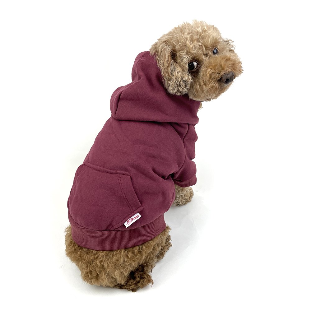 Zip Up Dog Hoodie  - Burgundy