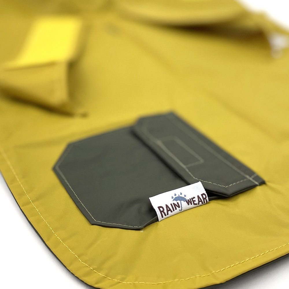 Dog Reversible Rain Coat - Olive-Mustard