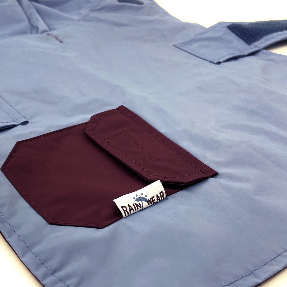 Dog Reversible Rain Coat - Cabernet-Blue