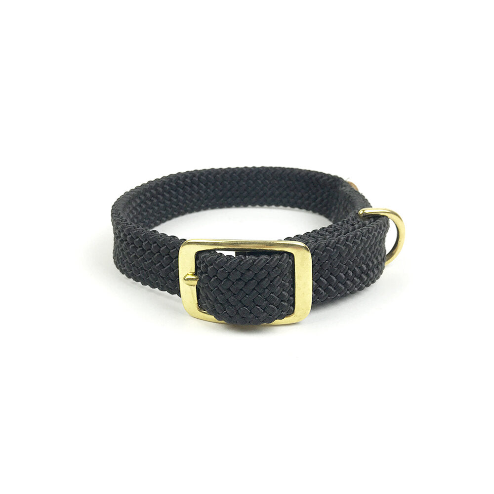 Mendota Double Braided Dog Collar - Black