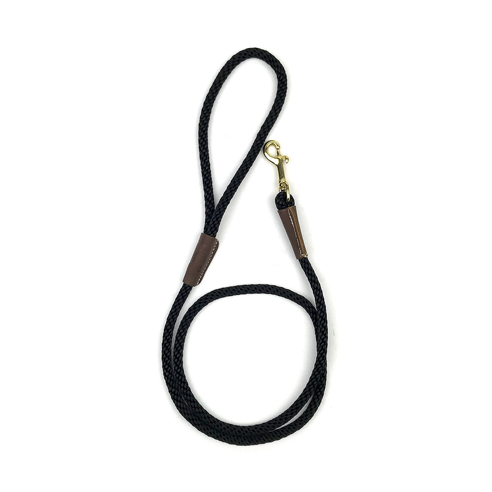 Mendota Dog Rope Leash - Black 4'