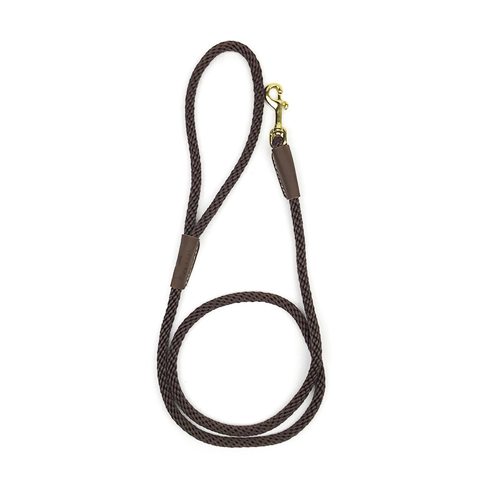 Mendota Dog Rope Leash - Dark Brown