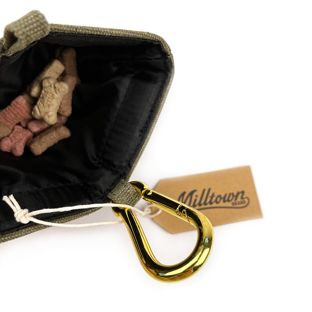 Dog Treat Case - Olive Green - Waterproof Washed Canvas